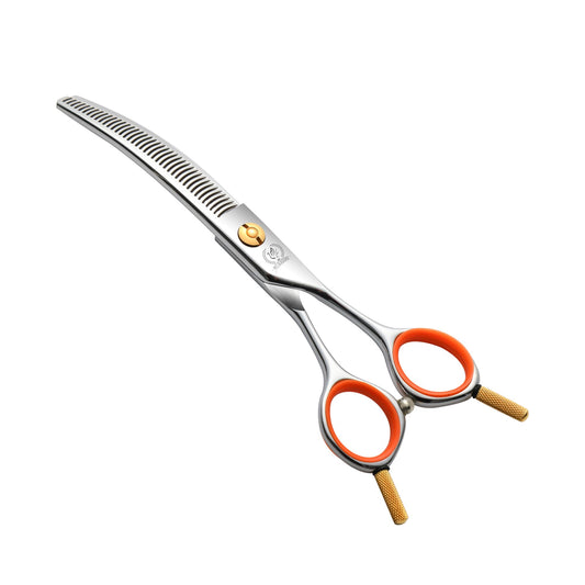 Fenice Peak 5'' Small Thinning Scissors Lightweight Dog and Cat Grooming Scissors with Safety Round Tip JP440C Stainless Steel Sharp Blades for Body Facial Nose Ear and Paw Hair Easy Use